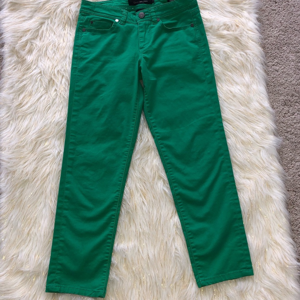 Calvin Klein Women’s Jeans Skinny Crop Green  4